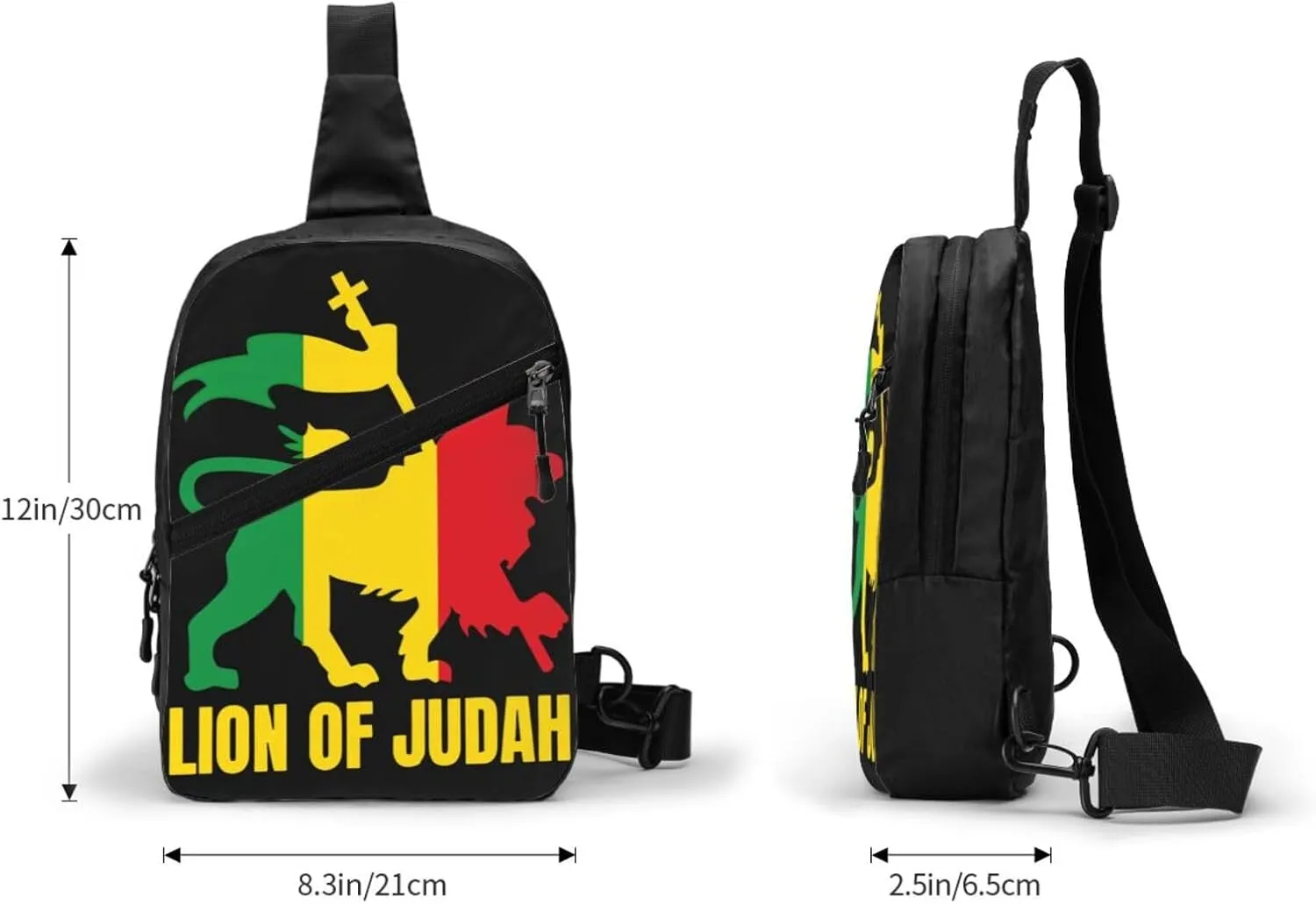 Rasta Lion Of Judah Portable Crossbody Bag Foldable Sling Bags Sports Gym Chest Daypack Reusable Shoulder Backpack Casual Diagonally Rucksack Fanny Packs