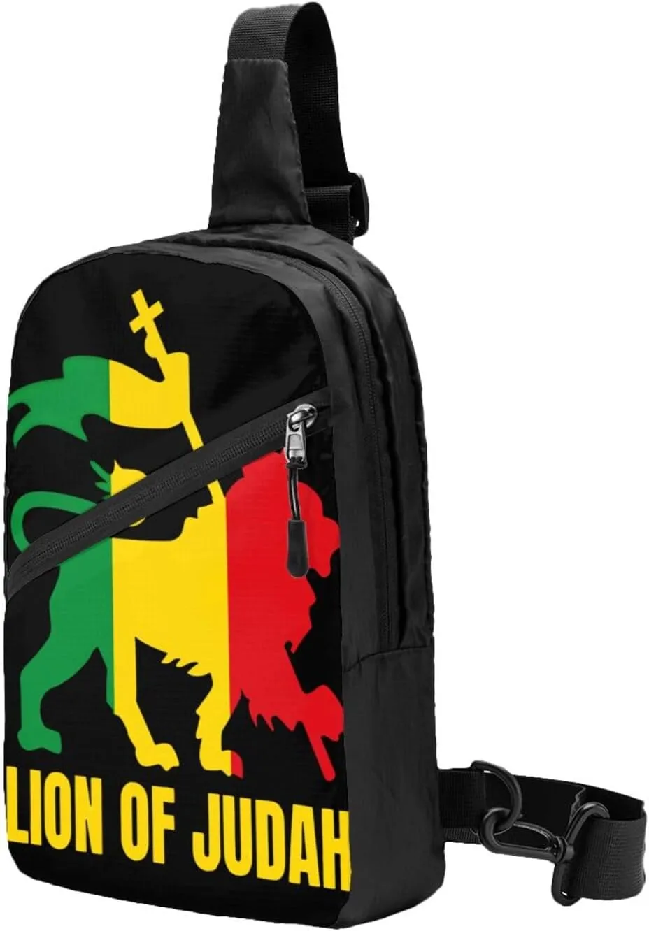 Rasta Lion Of Judah Portable Crossbody Bag Foldable Sling Bags Sports Gym Chest Daypack Reusable Shoulder Backpack Casual Diagonally Rucksack Fanny Packs