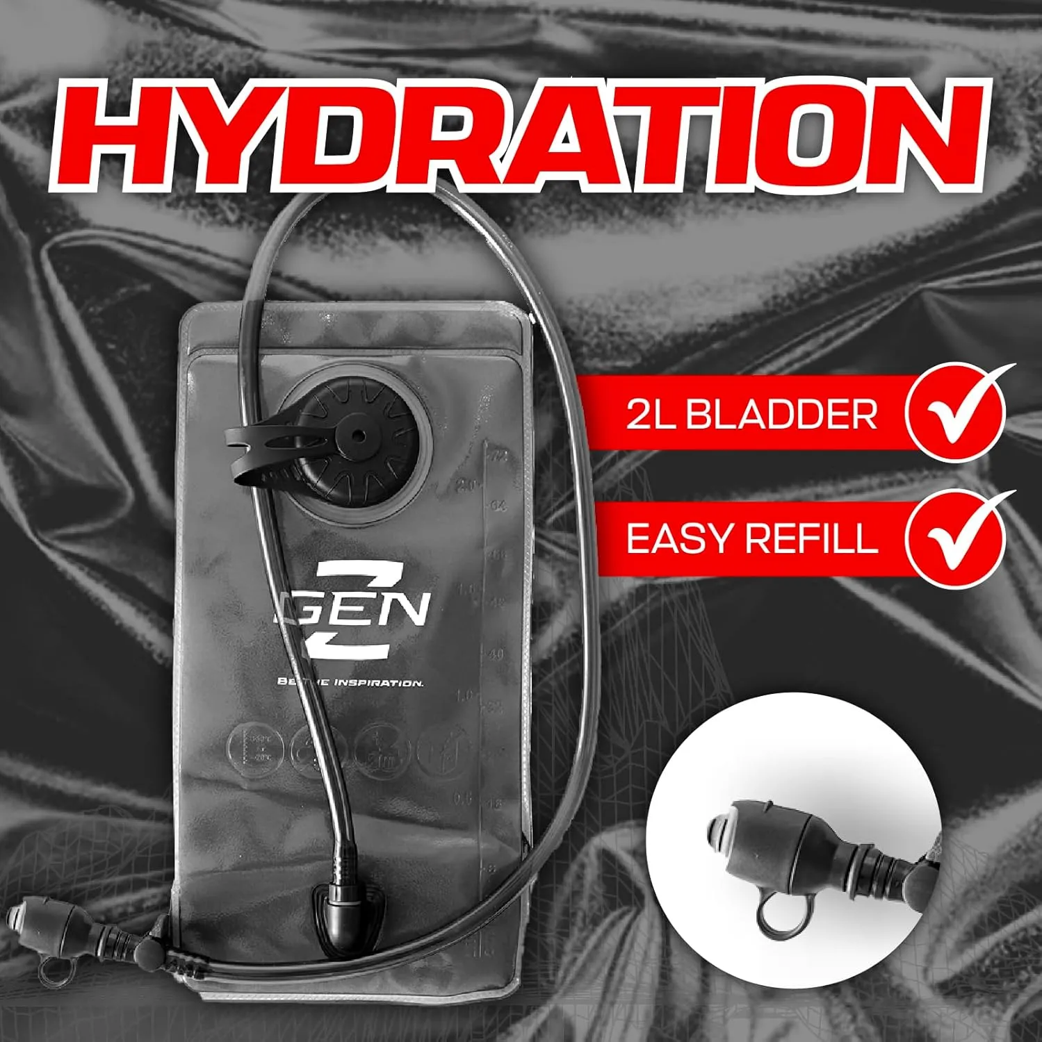 RaveRunner® Anti-Theft Hydration Backpack | Rave Hydration Pack, Festival Water Bag, Hydropack Rave, Hydration Pack EDC (Radiant Monarch)