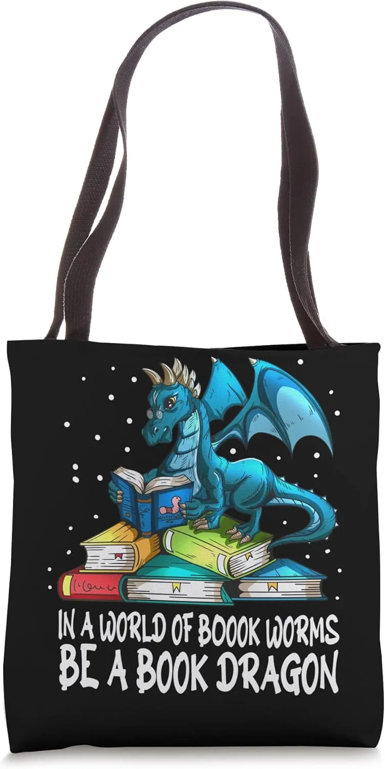 Read Book Books In A World Of Book Worms Be A Book Dragon Tote Bag