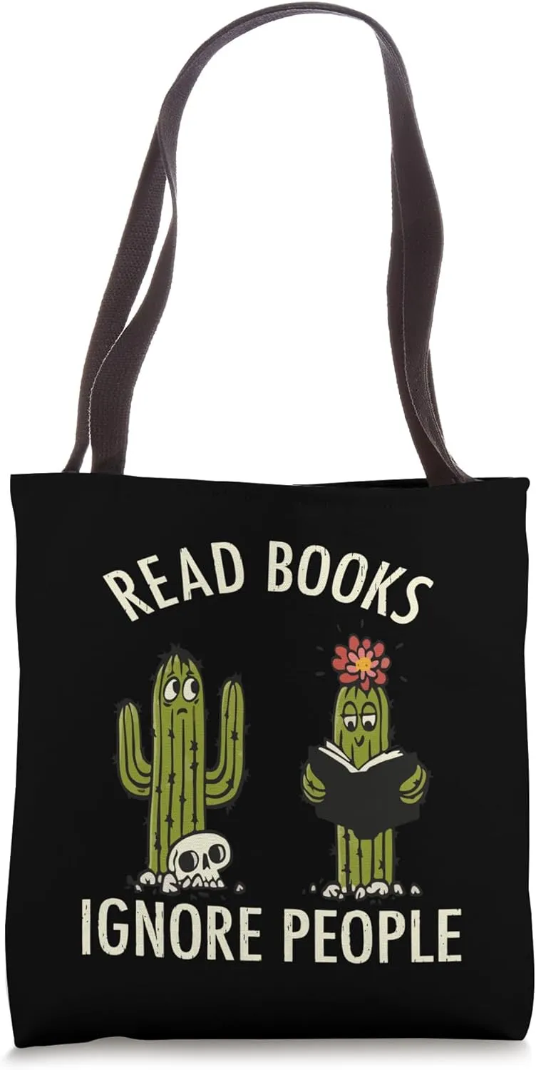 Read Books Ignore People Funny Introvert Book Lover bookworm Tote Bag