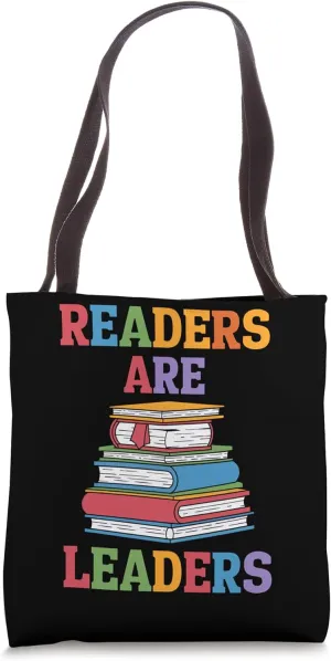 Readers Are Leaders Colorful Book Art Tote Bag