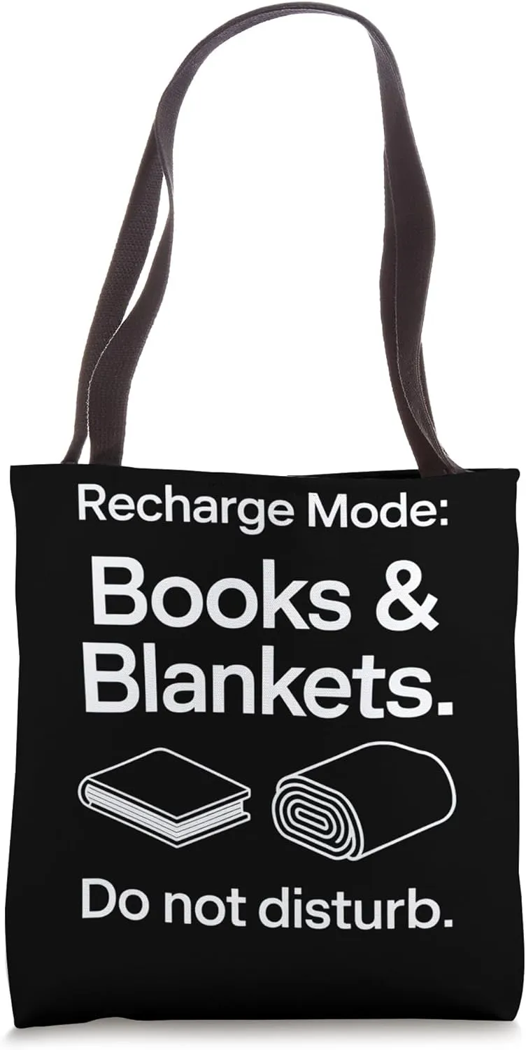 Recharge Mode: Books & Blankets Fun Relaxation Art Tote Bag