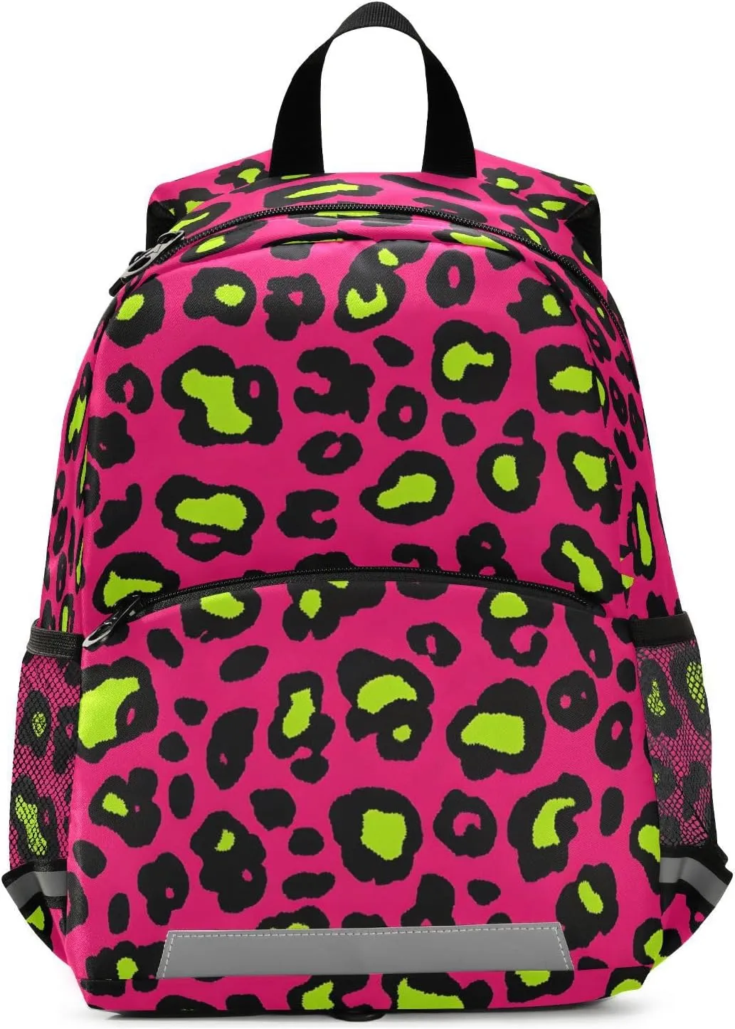 Red Green Camouflage Toddler Backpack Red Green Camouflage Print with Leash and Reflective Strips, Lightweight Kids School Bag for Boys Girls 3-6 Years, Travel Daypack for Preschool, Outings,