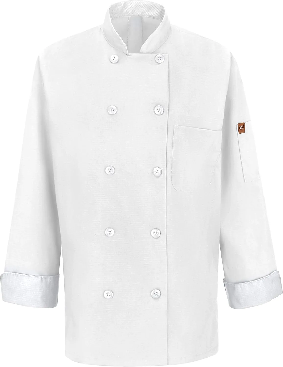 Red Kap womens Long Sleeve Ten Button Chef Coat With Mimix and Oilblok