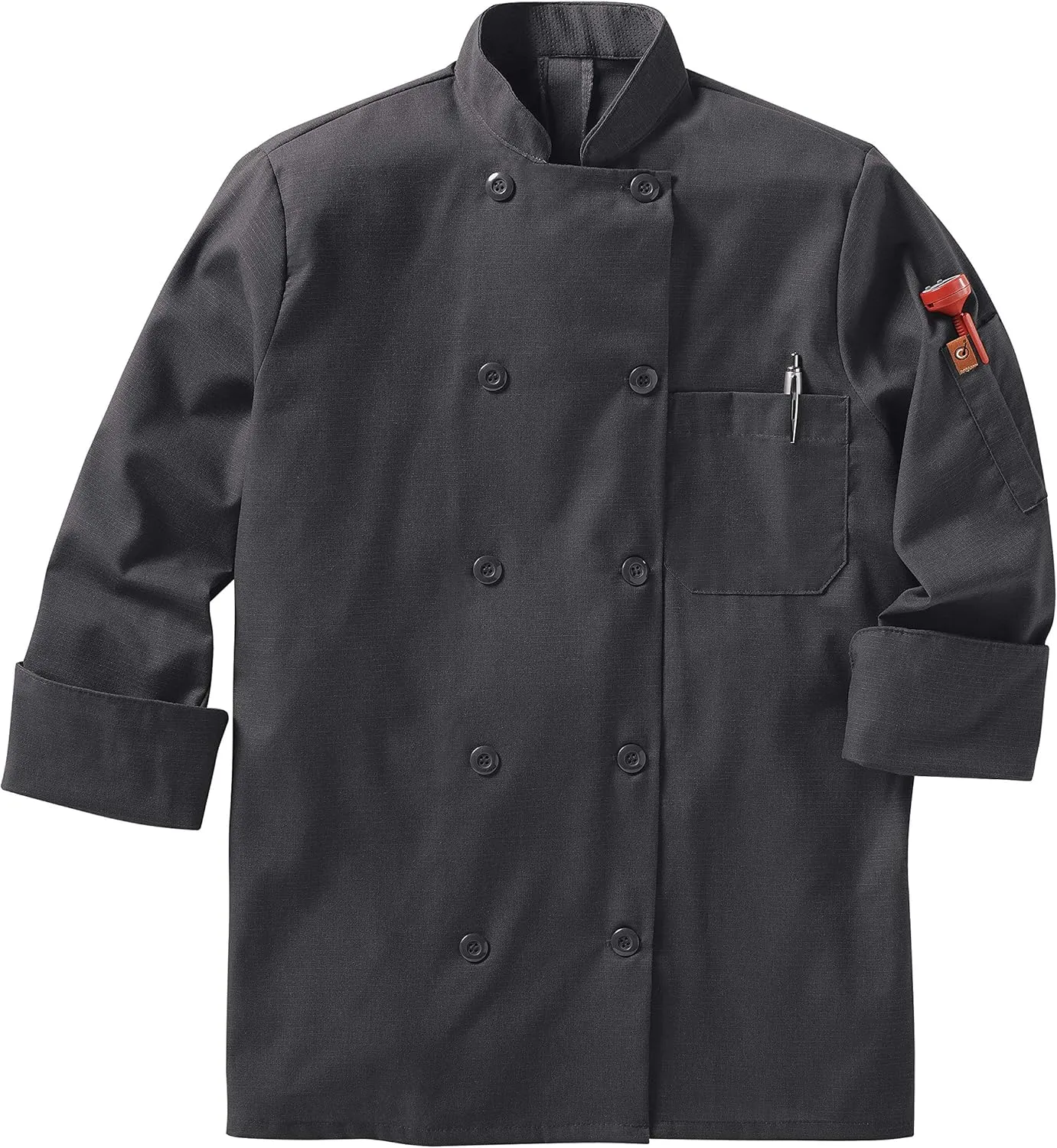 Red Kap womens Long Sleeve Ten Button Chef Coat With Mimix and Oilblok
