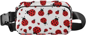 Red Ladybug Fanny Pack for Women Men Crossbody Belt Bag Fashion Waist Packs Purse with Adjustable Strap Waist Pouch for Workout Travel Outdoors