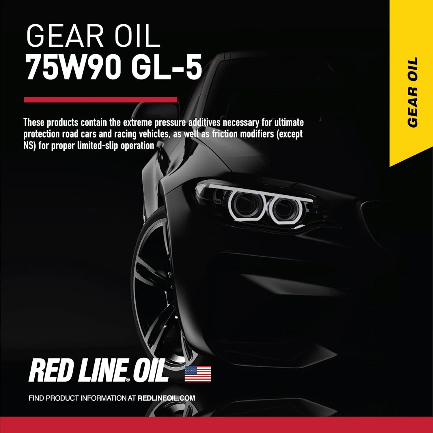 Red Line 57904 75W90 GL-5 Synthetic Gear Oil for Hypoid Limited Slip Differentials - 1 Quart (2 Pack)