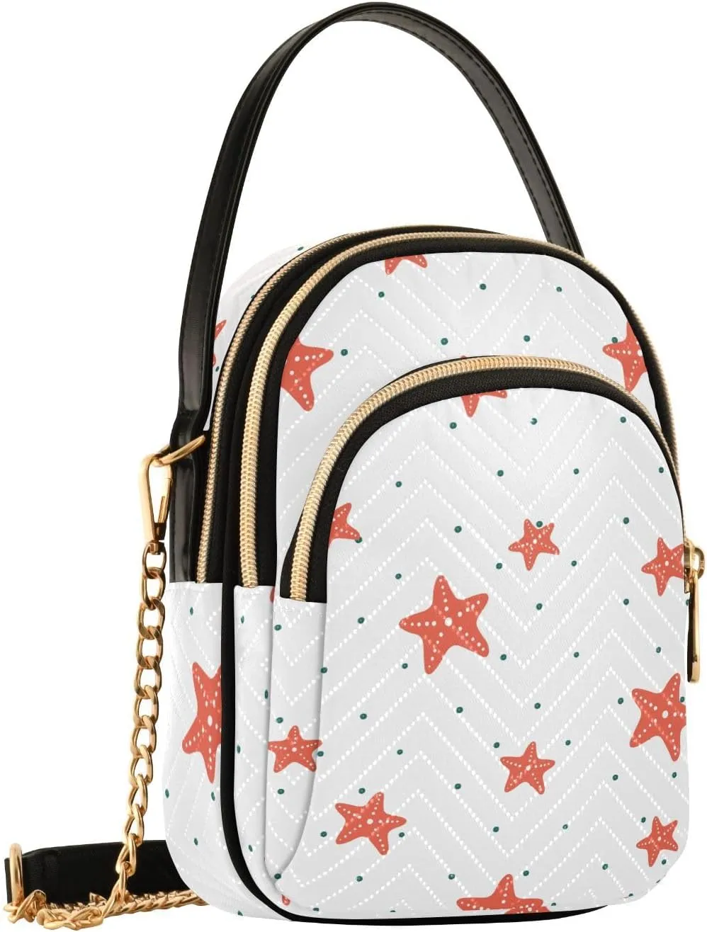 Red Starfish Dot Crossbody Bags for Women Fanny Packs Small Sling Cross Body Bag Wallet Phone Mini Purse