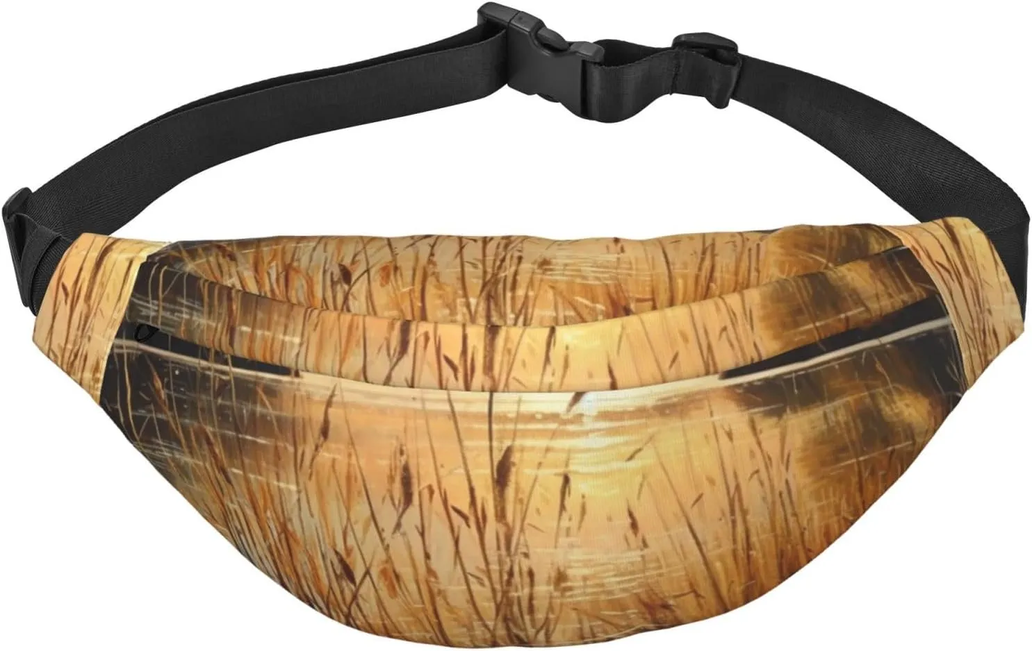 Reeds by The River Fanny Pack Adjustable Crossbody Bag Large Waist Bag Travel Belt Bag Unisex Bum Bag, Black, One Size, Casual Daypack