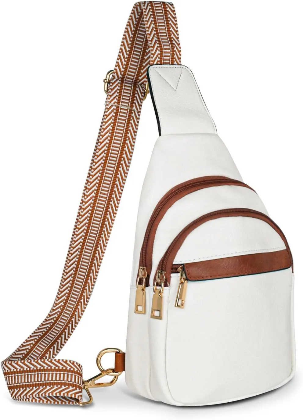 Relang Sling Bag for Women Crossbody, Leather Cross Body Fanny Packs for Women, Trendy Chest Bag for Travel and Daily Use