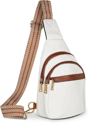 Relang Sling Bag for Women Crossbody, Leather Cross Body Fanny Packs for Women, Trendy Chest Bag for Travel and Daily Use