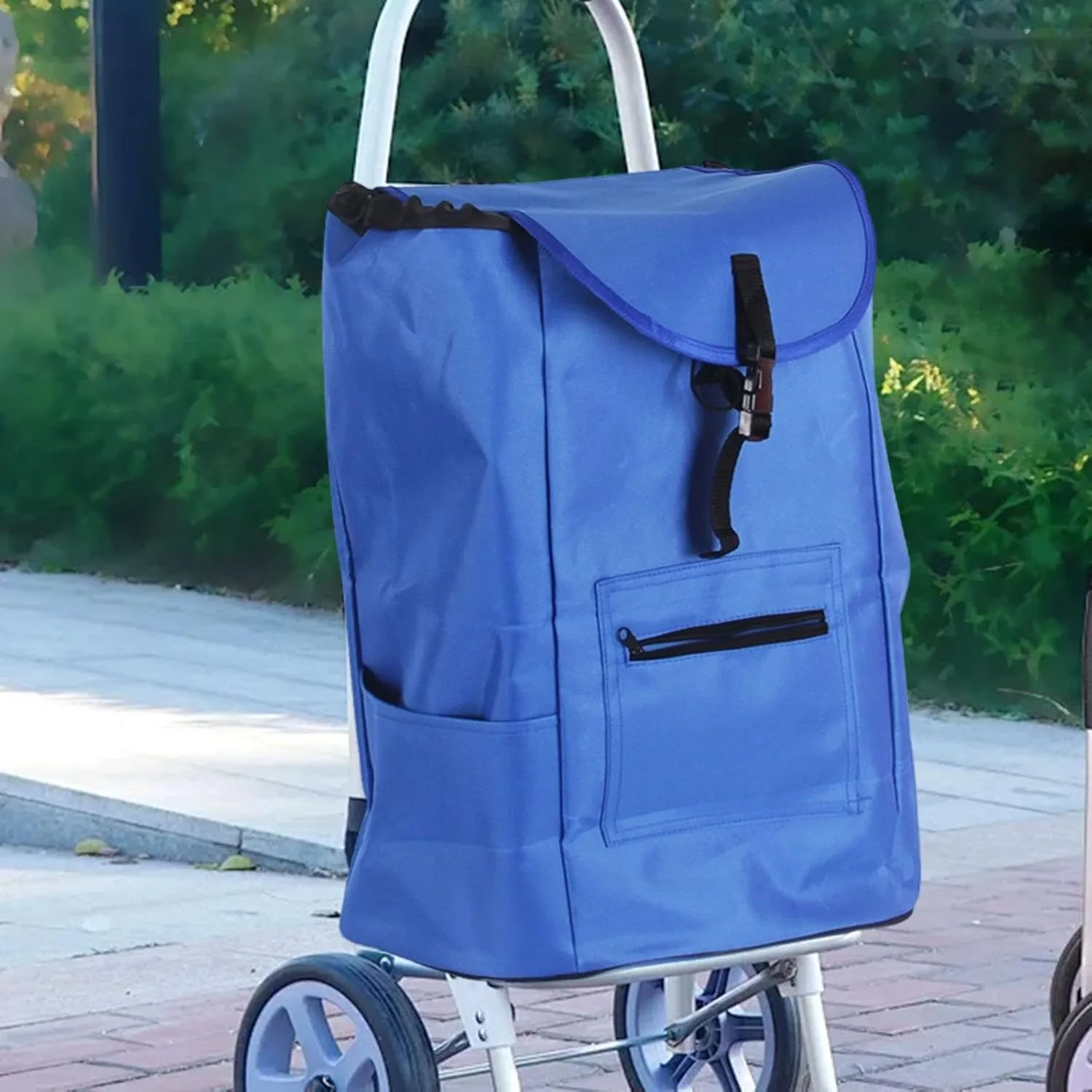 Replacement Bag for Shopping Cart Trolley Replacement Bag Folding Reusable Handtruck Bag Spare Oxford Cloth for Women Picnic, Blue