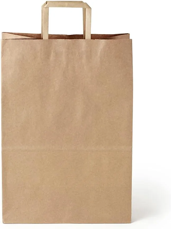 Restaurantware Saving Nature 12 x 7 x 17 Inch Paper Shopping Bags 100 Sturdy Kraft Bags with Handles - Durable for Groceries Gifts Or Merchandise Brown Paper Retail Bags