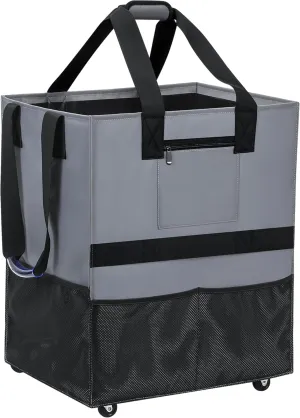 Reusable Grocery Bag on Wheels, Large Rolling Tote With Wheels Shopping Trolley Bag, Heavy Duty/Foldable/Lightweight, 88 lb Limit