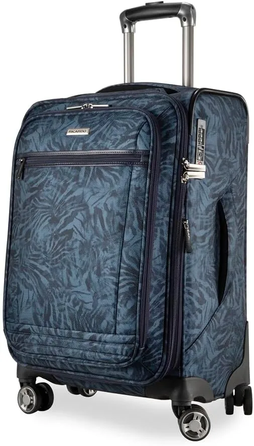 Ricardo Beverly Hills Avalon Softside Carry-On Luggage Made with Sustainable 100% Recycled PET (rPET), Lightweight, Eco-Friendly Travel, Expandable, Dual Spinner Wheels, Serengeti Night, 20-inch