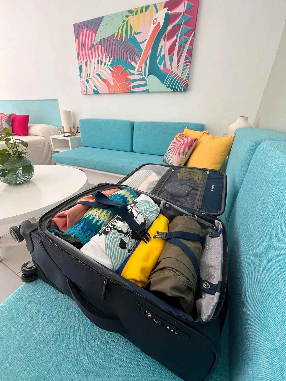 Ricardo Beverly Hills Avalon Softside Carry-On Luggage Made with Sustainable 100% Recycled PET (rPET), Lightweight, Eco-Friendly Travel, Expandable, Dual Spinner Wheels, Storm Blue, 20-inch