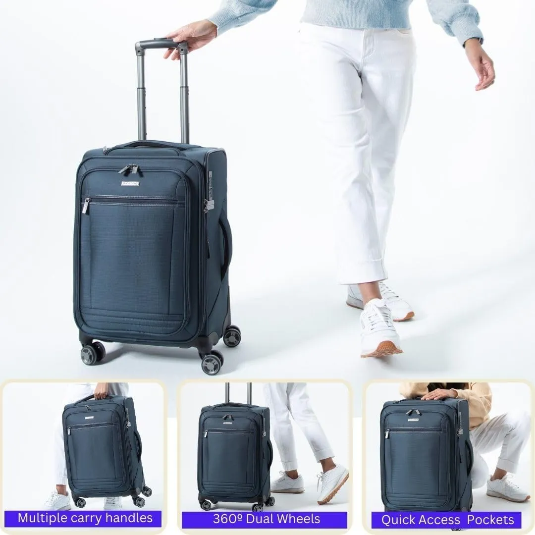 Ricardo Beverly Hills Avalon Softside Check-In Luggage Made with Sustainable 100% Recycled PET (rPET), Lightweight, Eco-Friendly Travel, Expandable, Dual Spinner Wheels, Serengeti Night, 24-inch