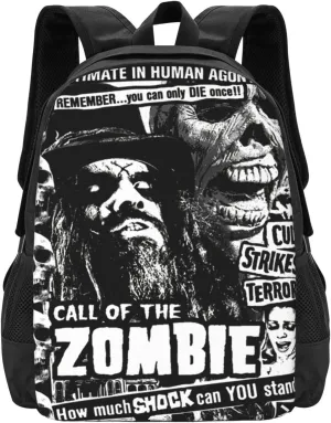 Rob Musics Zombie Backpack Large Capacity Leisure Travel Backpack Book Bag Outgoing Daypack 12.5x5.5x16.5 inch