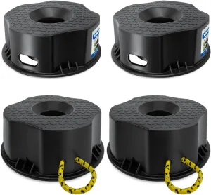 ROBLOCK 4 Packs Trailer Jack Block with Bag, RV Camper Stabilizer Blocks for Travel Trailer, Suit for Any Tongue Jack, Post, Foot, 5th Wheels, Round Square or Scissor Stabilizer