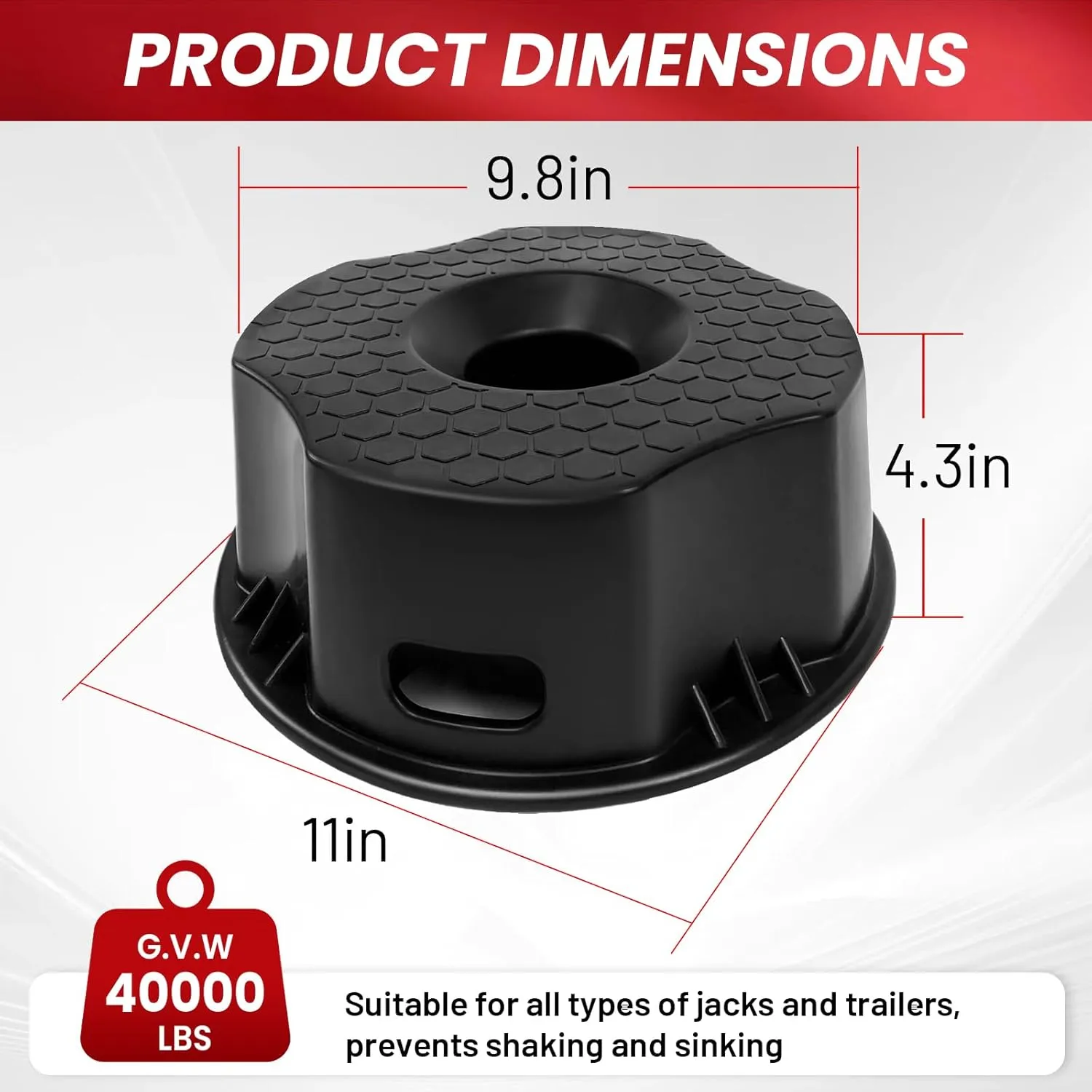 ROBLOCK 4 Packs Trailer Jack Block with Bag, RV Camper Stabilizer Blocks for Travel Trailer, Suit for Any Tongue Jack, Post, Foot, 5th Wheels, Round Square or Scissor Stabilizer