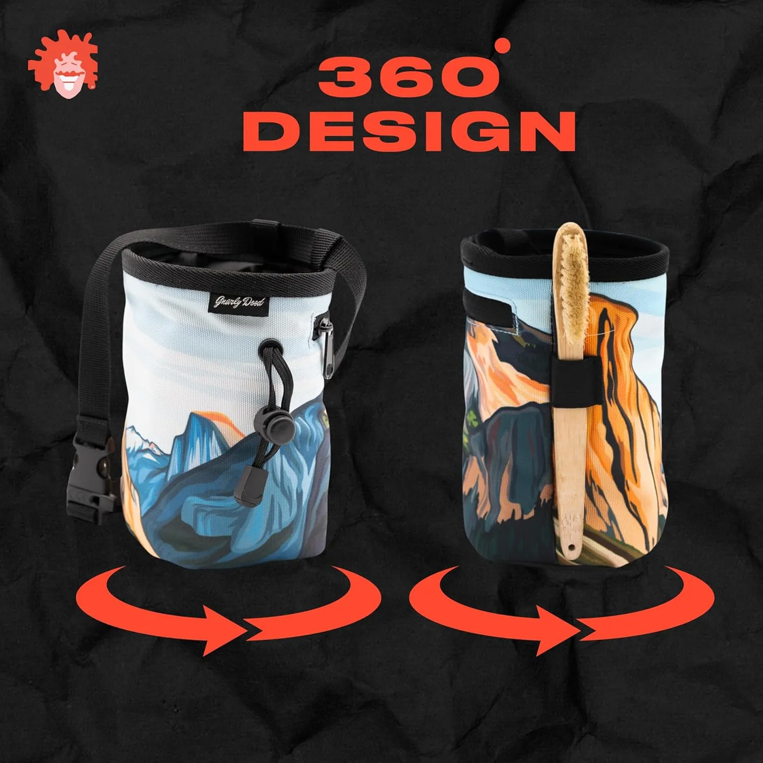 Rock Climbing Chalk Bag | for Outdoor, Gym, & Bouldering | Adjustable Waist Belt, Durable Drawstring Closure, & Zippered Pocket