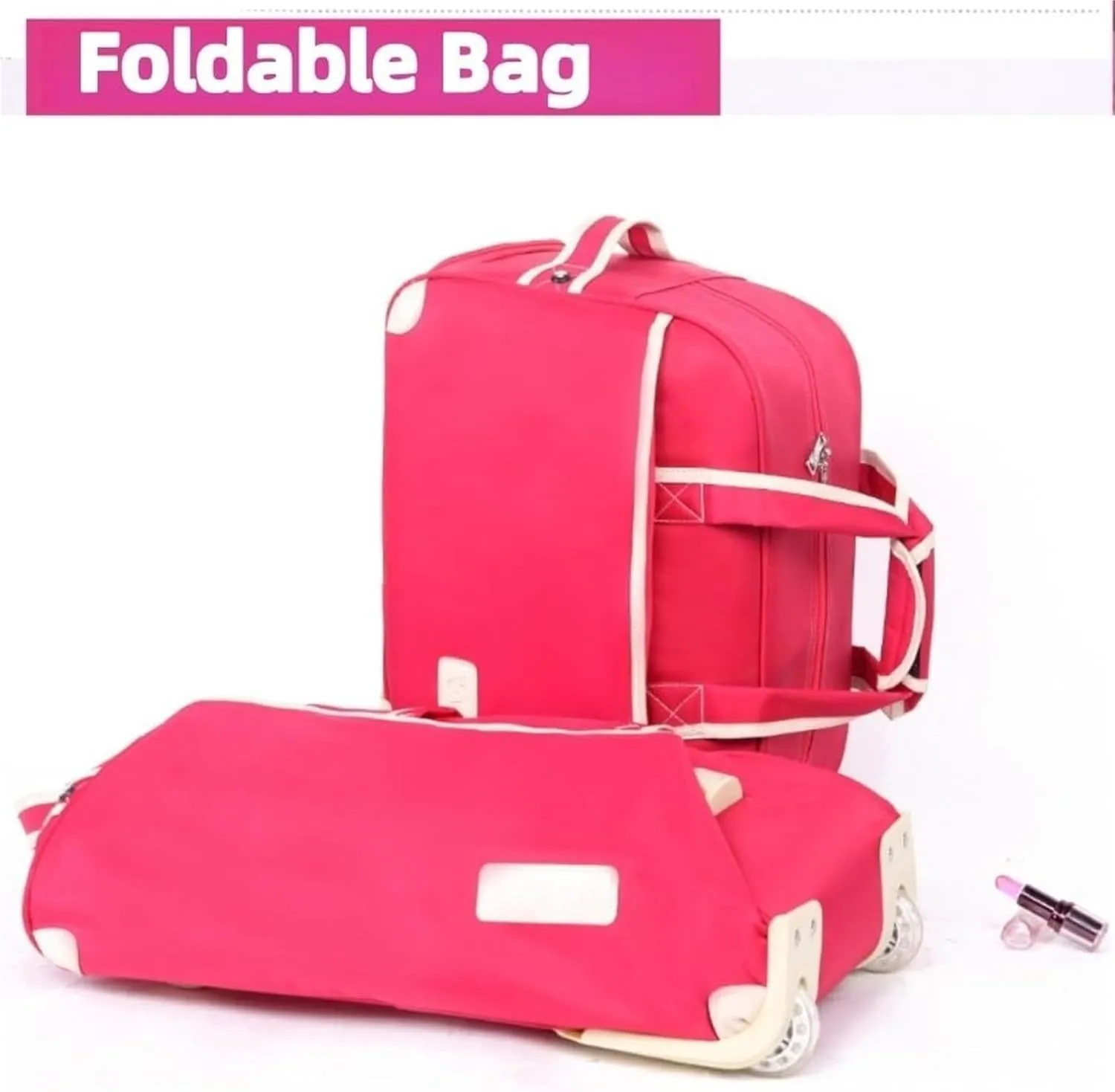 Rolling Duffel Bag With Wheels，Trolley Travel Bag Expandable, Lightweight & Waterproof Expandable Carry On Luggage For Unisex, For Unisex Overnight Weekender Bag Ideal For Gym, Trave(Purple,Large)