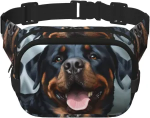 Rottweiler Dogs Tongue Head Fanny Pack For Women Waterproof Adjustable Belt Bags Waist Pack Fashion Casual Crossbody Bags Bum Bag For Running Workout Hiking Traveling