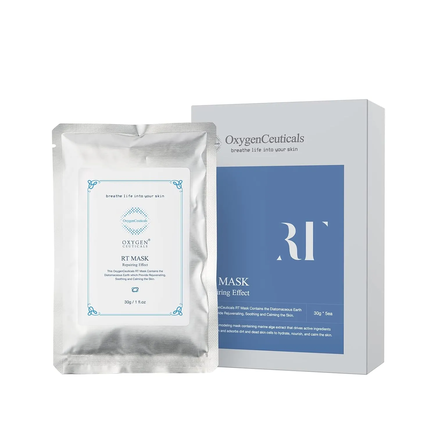 RT Mask – Premium Rejuvenating Algae Peel-Off Mask for Soothing Treatment, Anti-Aging and Skin Renewal (30g x 5 packs)