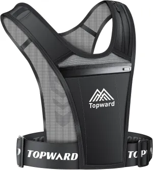 Running Vest Phone Holder for Men Women, Waterproof Cell Phone & Key Pouch, Reflective Hydration Vest Train Free Workout Gear - Lightweight, Breathable Mesh Pockets - Adjustable Waistband