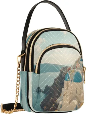 Santorini Dome Crossbody Bags for Women Small Sling Cross Body Bag Fanny Packs Wallet Phone Mini Purse