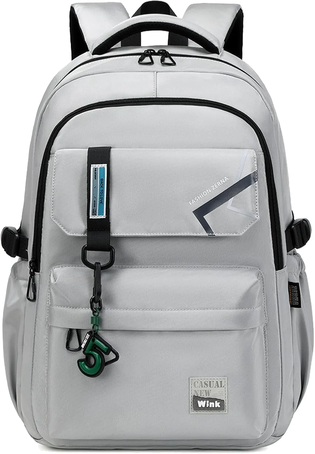 School Backpack for Boys Middle School Elementary Bookbags for Teens Boys, Waterproof Lightweight Casual Daypack(Light Gray)