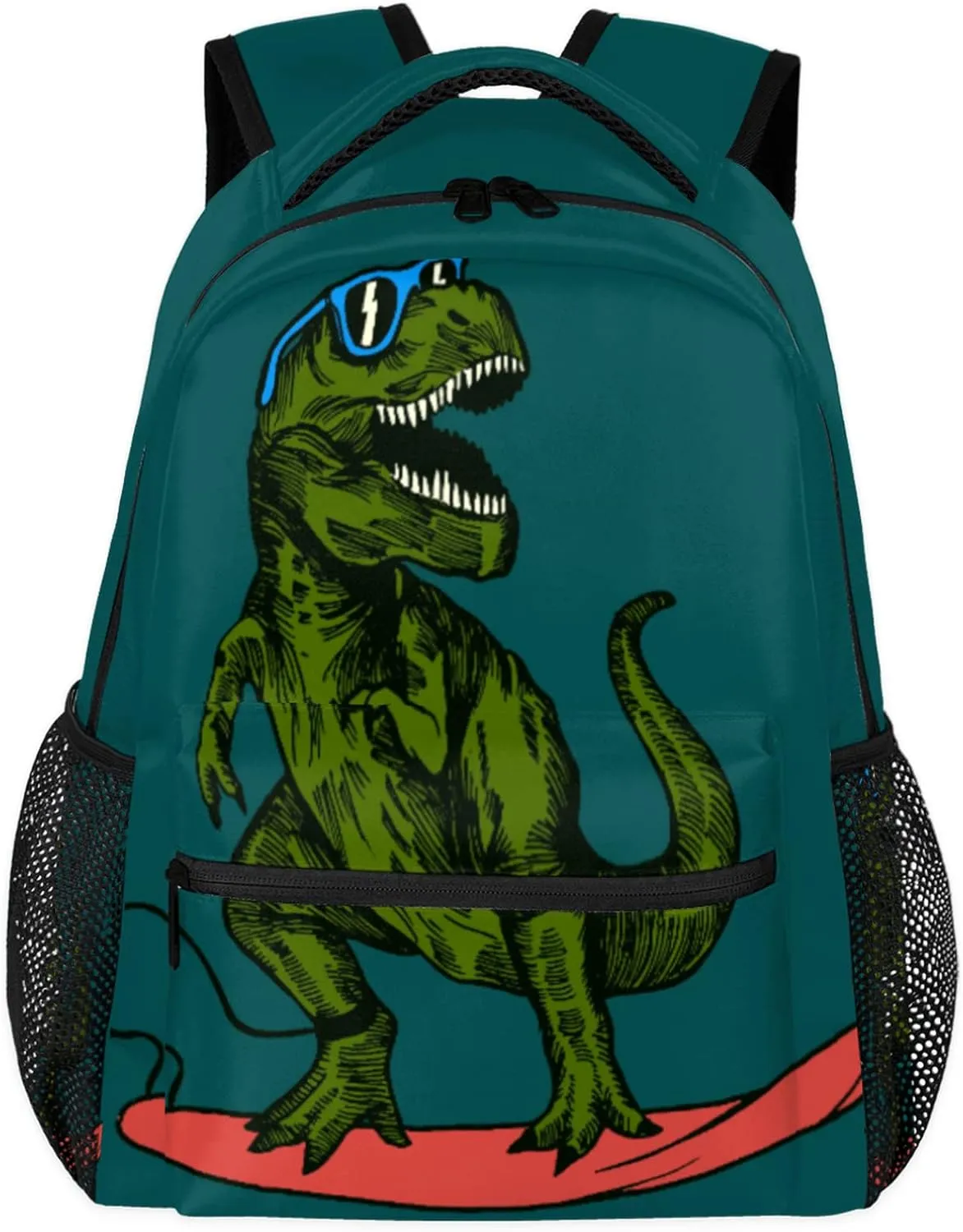 School Backpack Skateboard Dinosaur Teens Girls Boys Schoolbag Lightweight Travel Daypack College Shoulder Bag