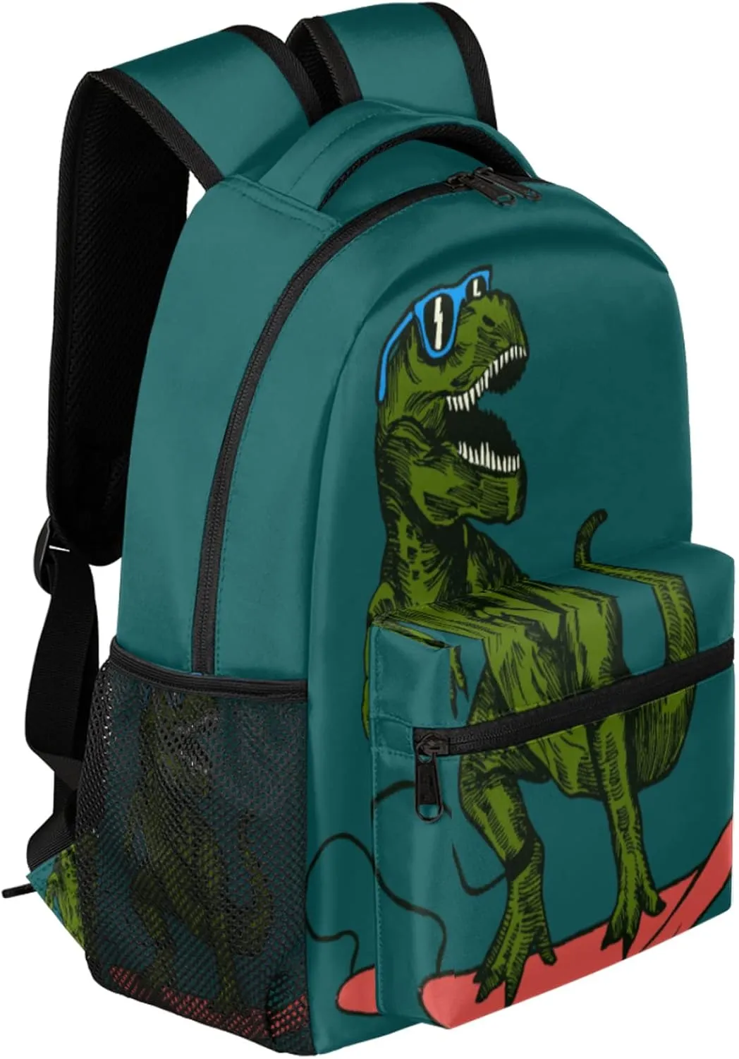 School Backpack Skateboard Dinosaur Teens Girls Boys Schoolbag Lightweight Travel Daypack College Shoulder Bag