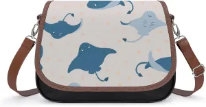 Sea Stingray Fish Trendy Crossbody Bags Purses for Women Casual Shoulder Handbags with Adjustable Wide Strap
