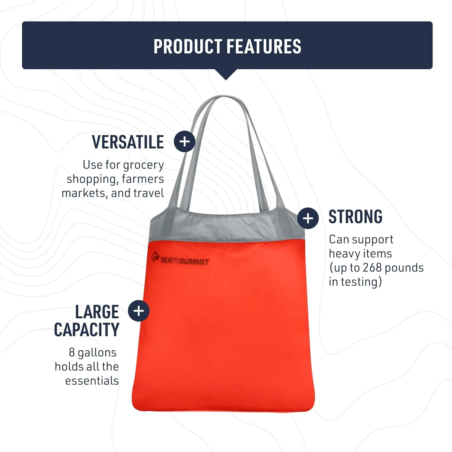 Sea to Summit Ultra-Sil Reusable Shopping Bag, HighRise Grey