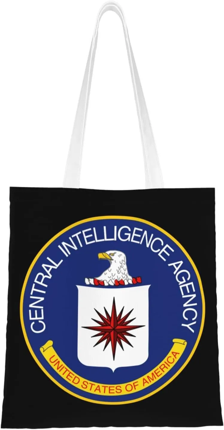 Seal of the Central Intelligence Agency Tote Bag for Women Canvas Shopping Bags Reusable Large Capacity Casual Shoulder Handbags Grocery Bags DIY Gift Bags