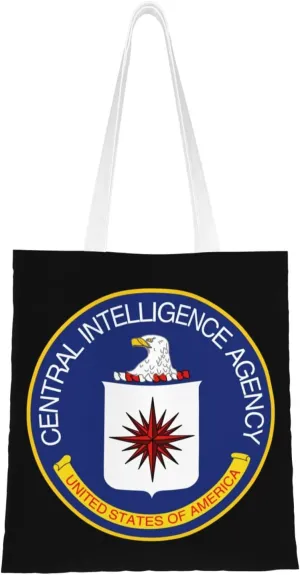 Seal of the Central Intelligence Agency Tote Bag for Women Canvas Shopping Bags Reusable Large Capacity Casual Shoulder Handbags Grocery Bags DIY Gift Bags