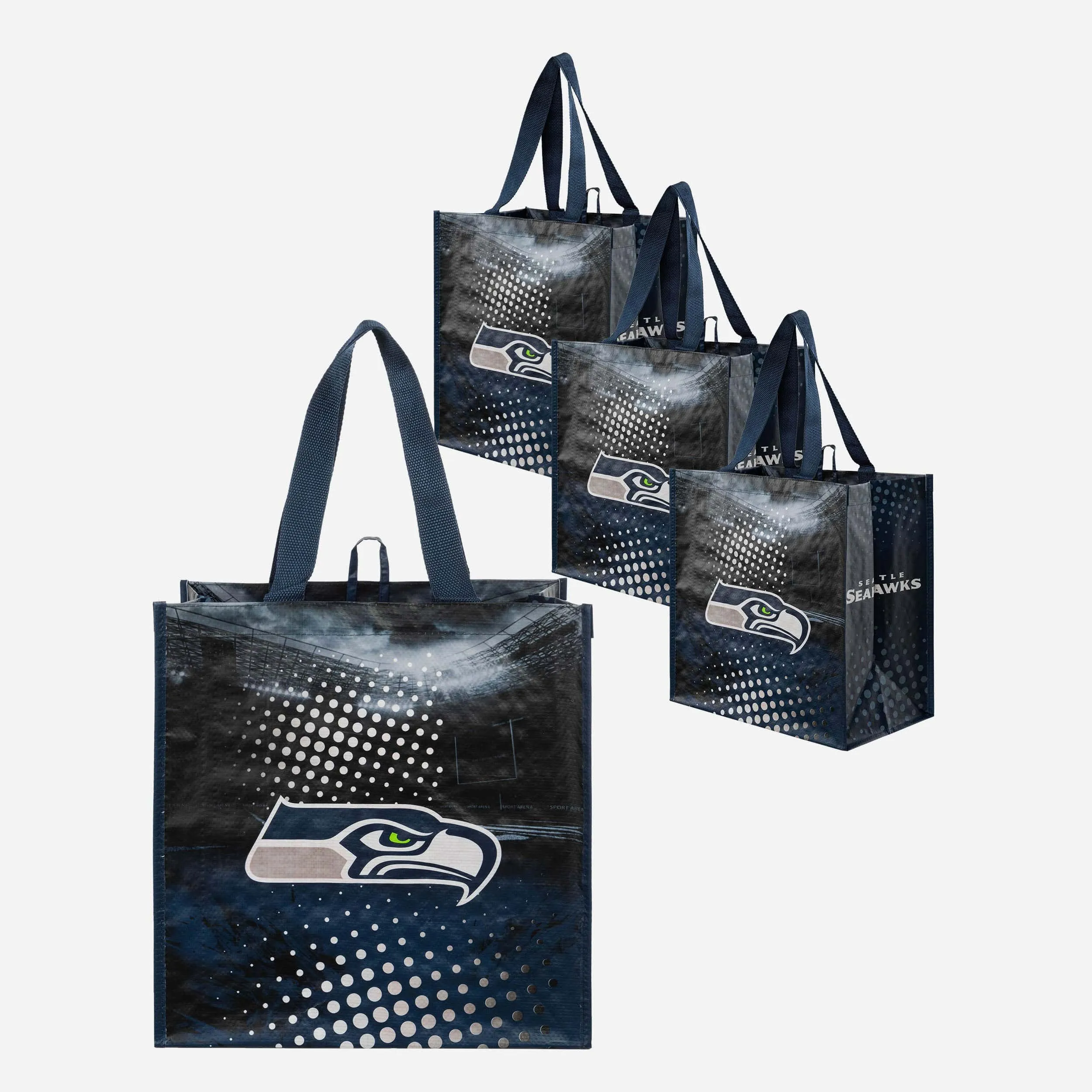 Seattle Seahawks 4 Pack Reusable Shopping Bags