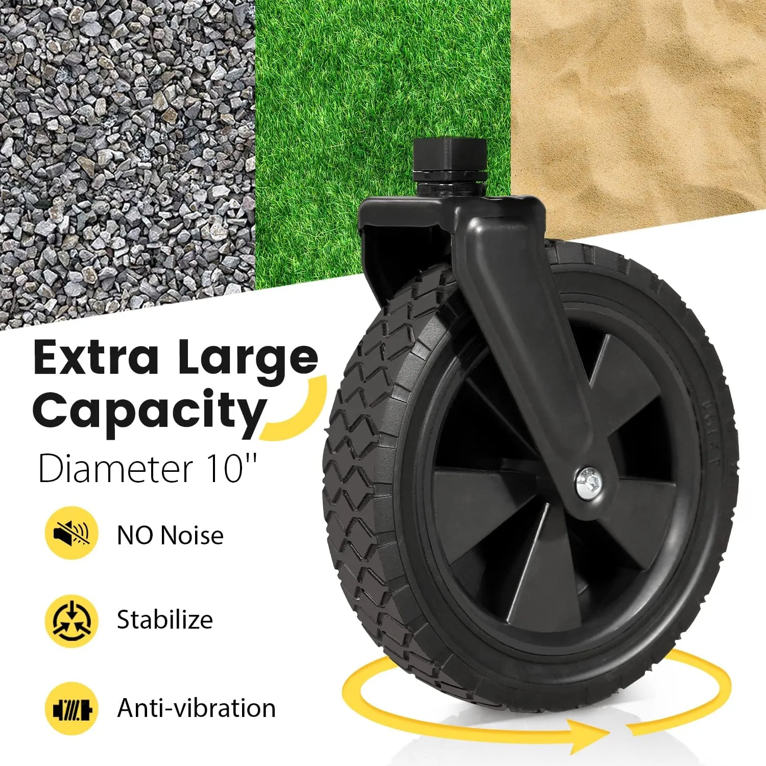 Sekey Collapsible Foldable Wagon with 330lbs Weight Capacity, Heavy Duty Folding Utility Garden Cart with Big All-Terrain Beach Wheels & Drink Holders. Black&Grey