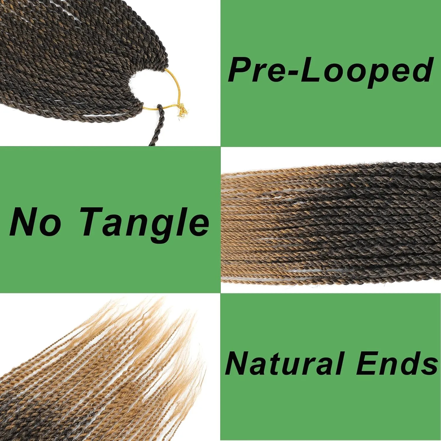 Senegalese Twist Crochet Hair for Kids 12 Inch 8 Packs Micro Twist Ombre Blonde Short Crochet Hair for Black Women Pre Looped Crochet Braids with Natural Ends T27