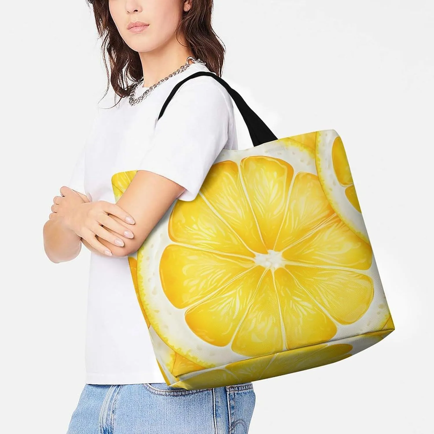 Shopping Bag for Women, Various Fruits Tote Bag, Large Capacity Shoulder Bags for Groceries Travel