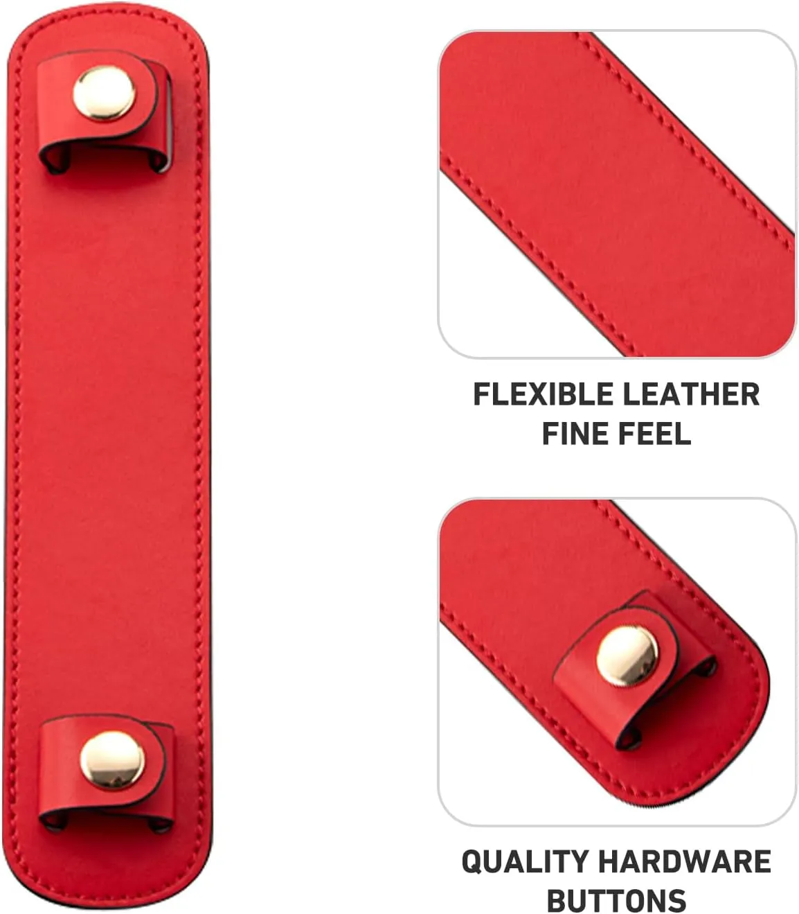 Shoulder Strap Pad Replacement,Microfiber Leather Strap Pads Detachable Cover for Tote Bag(red)