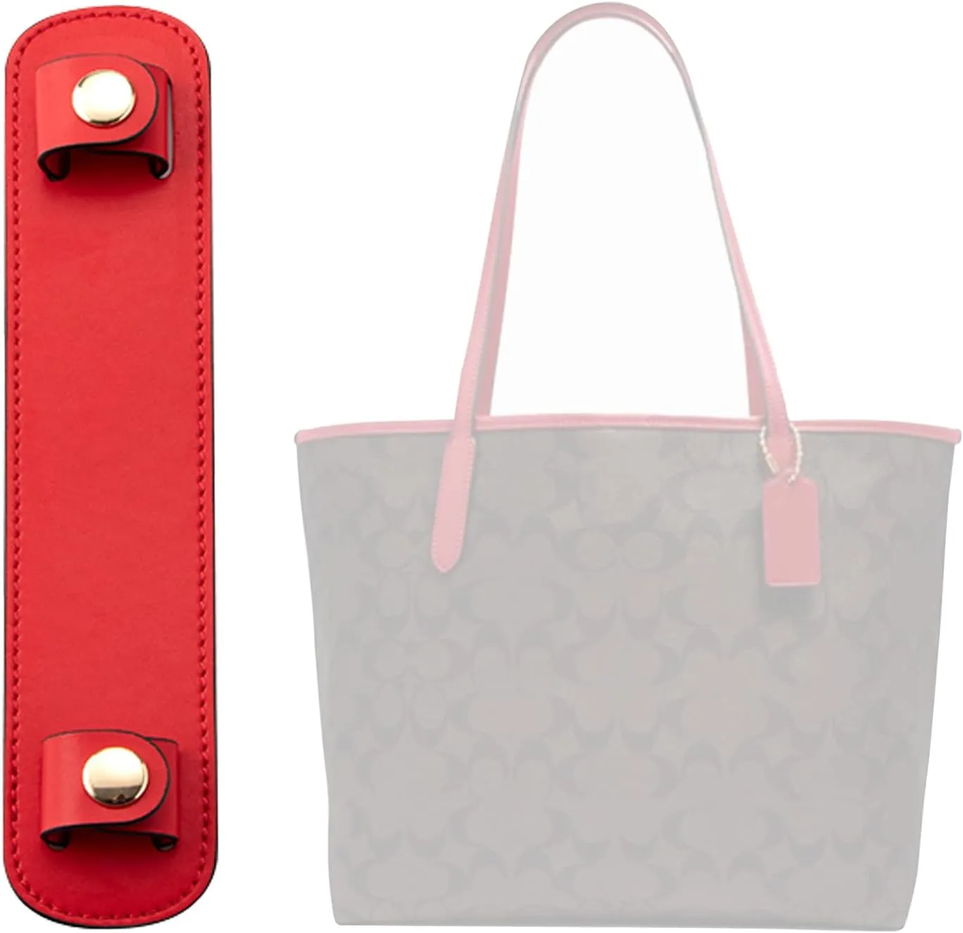 Shoulder Strap Pad Replacement,Microfiber Leather Strap Pads Detachable Cover for Tote Bag(red)