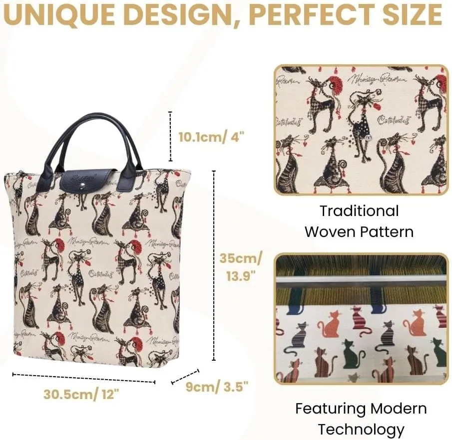 Signare Tapestry Foldable Tote Bag Reusable Shopping Bag Grocery Bag