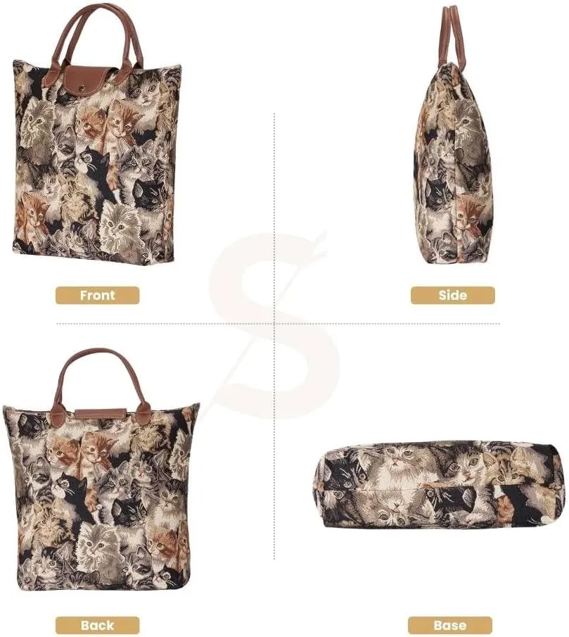 Signare Tapestry Foldable Tote Bag Reusable Shopping Bag Grocery Bag