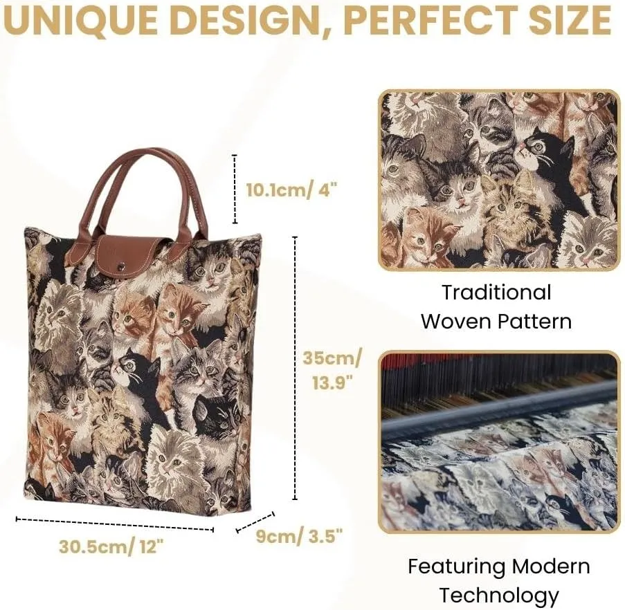 Signare Tapestry Foldable Tote Bag Reusable Shopping Bag Grocery Bag