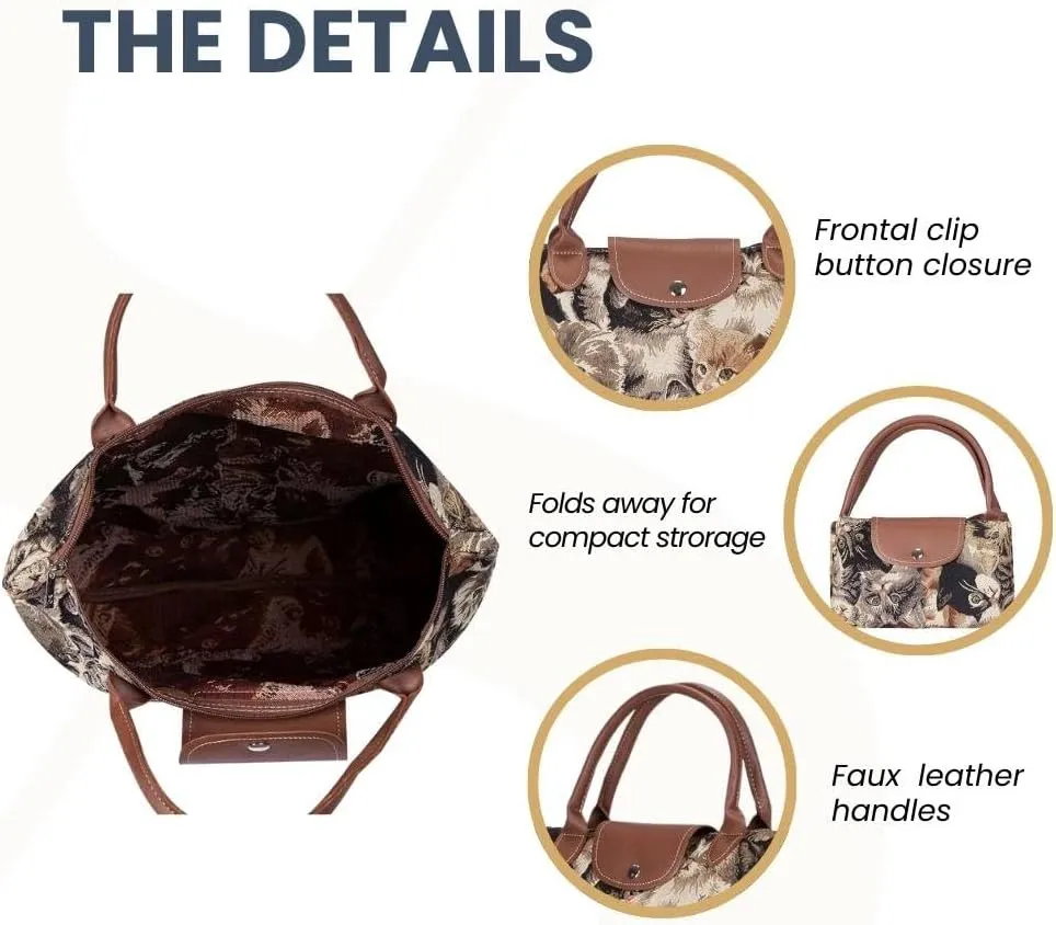 Signare Tapestry Foldable Tote Bag Reusable Shopping Bag Grocery Bag