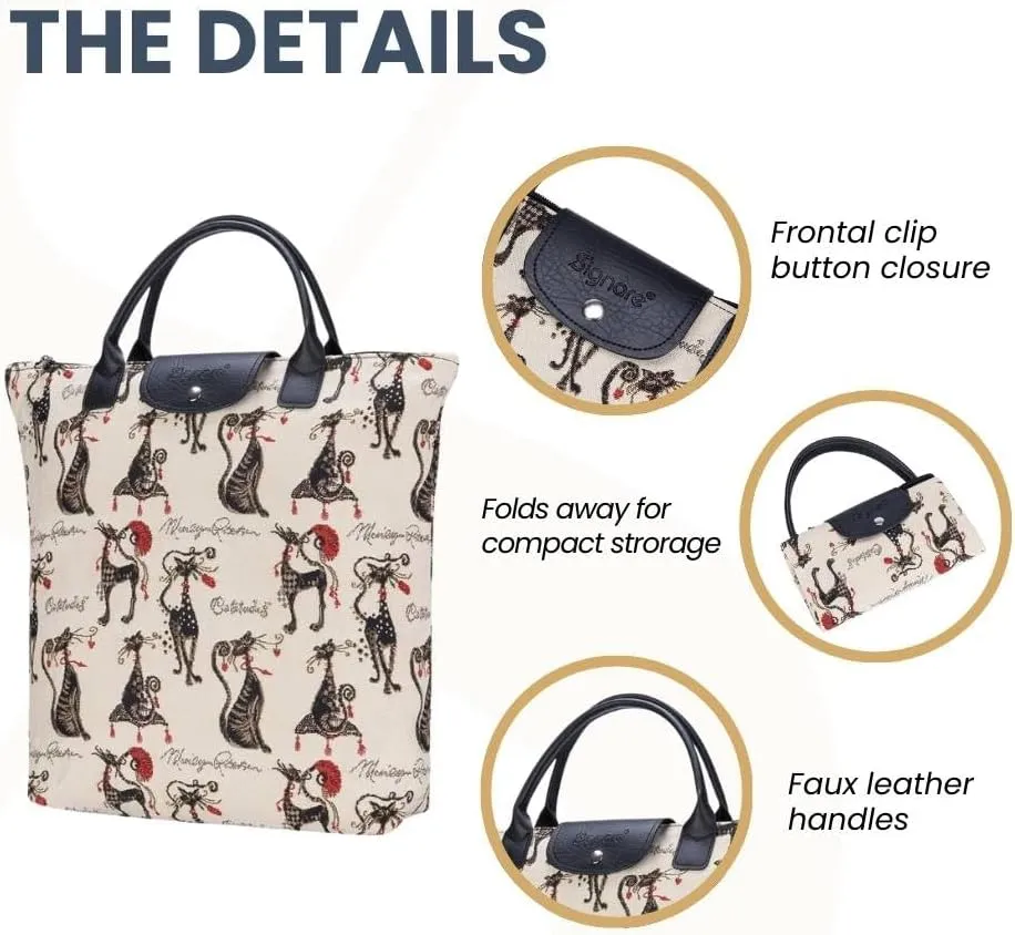 Signare Tapestry Foldable Tote Bag Reusable Shopping Bag Grocery Bag