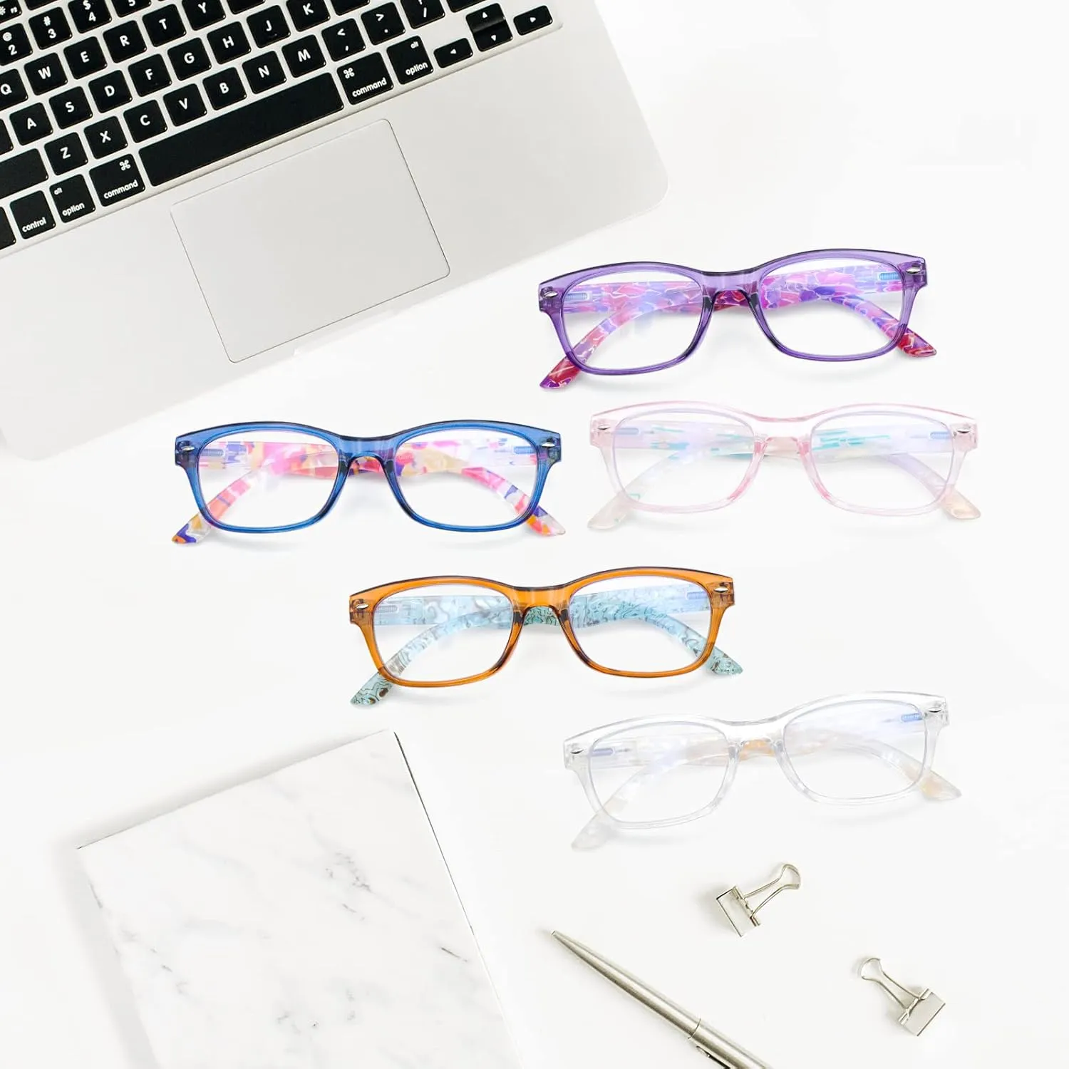 SIGVAN Reading Glasses 5 Packs Blue Light Blocking Eyeglasses Quality Spring Hinge Colorful Computer Readers for Women Men